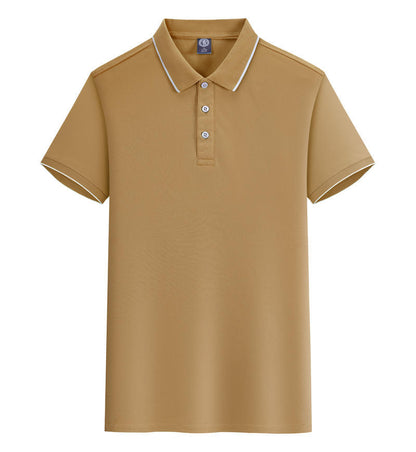 Seaweed cotton POLO shirt with white edge and lapel