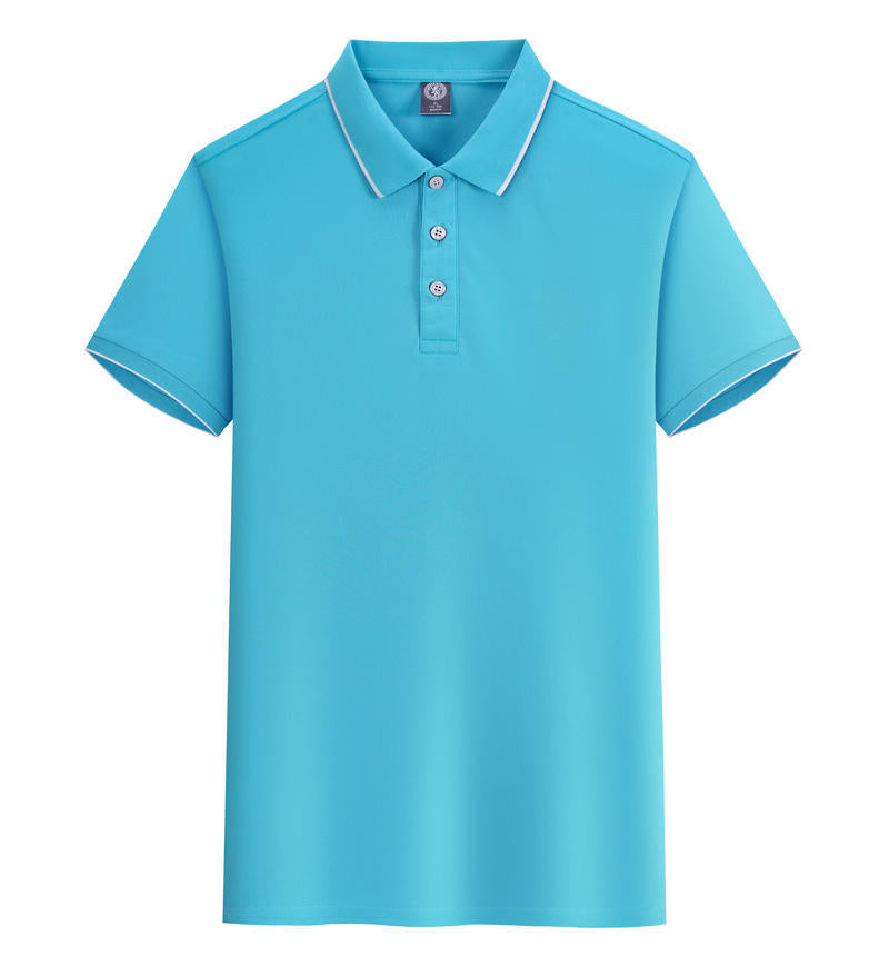 Seaweed cotton POLO shirt with white edge and lapel