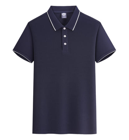 Seaweed cotton POLO shirt with white edge and lapel