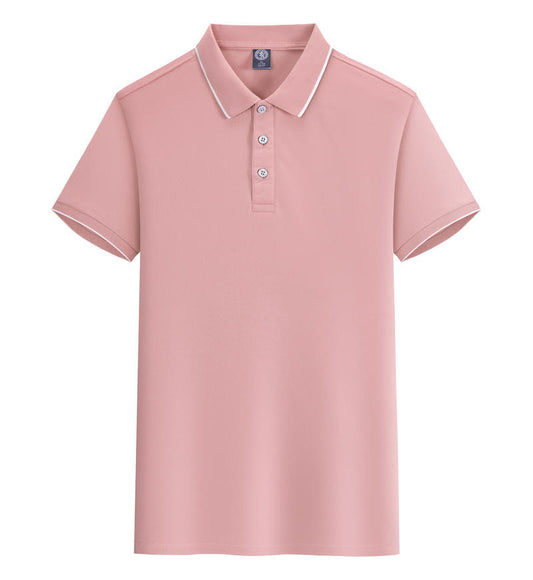 Seaweed cotton POLO shirt with white edge and lapel