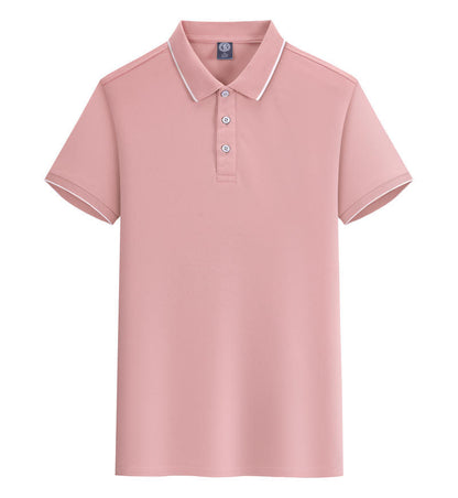 Seaweed cotton POLO shirt with white edge and lapel