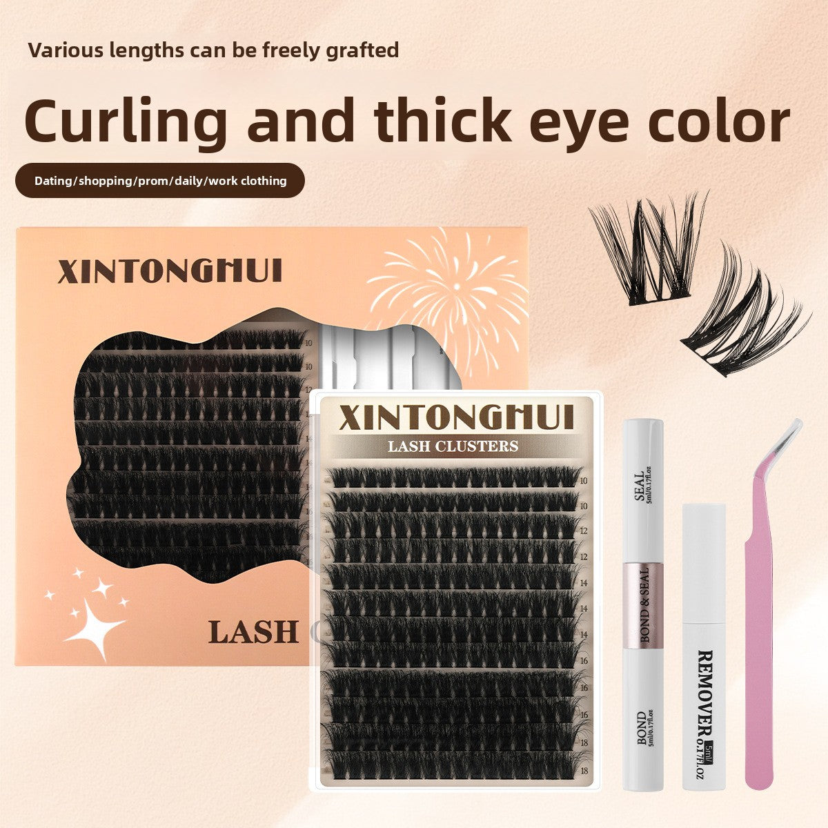 Segmented false eyelashes