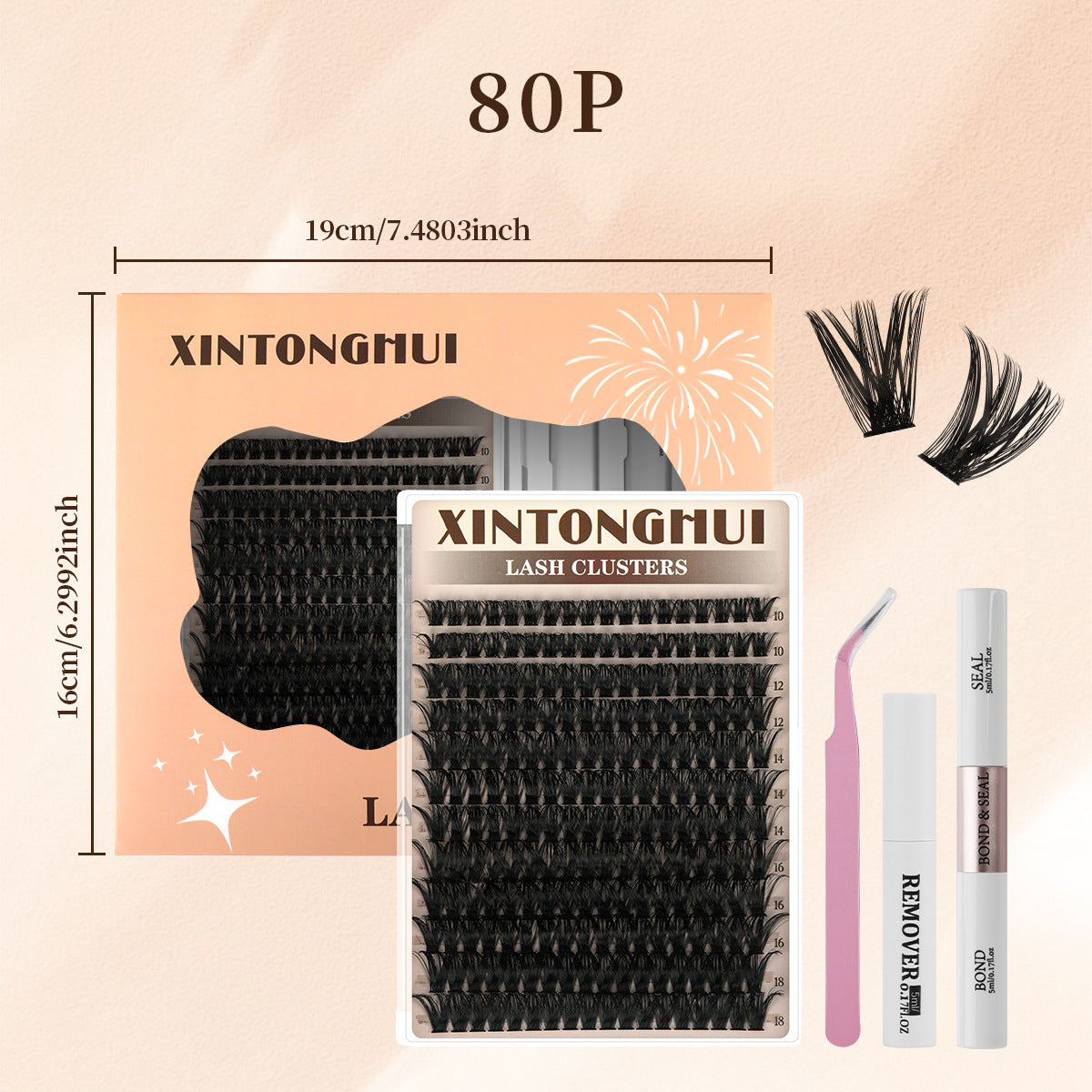 Segmented false eyelashes