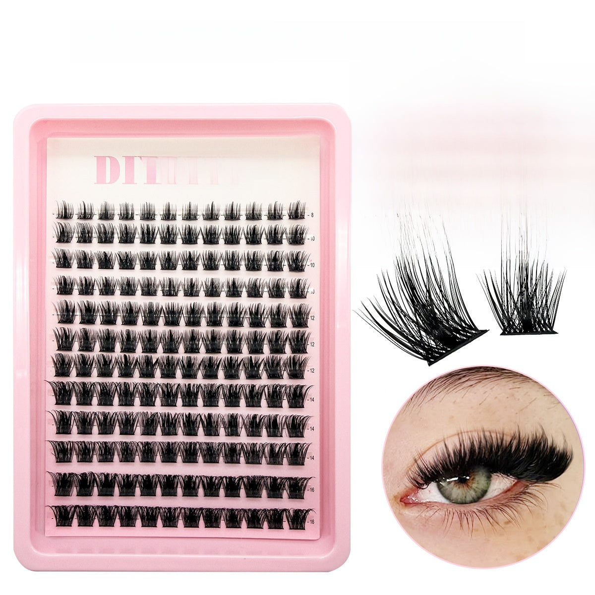 Segmented False Eyelashes Transparent Stems