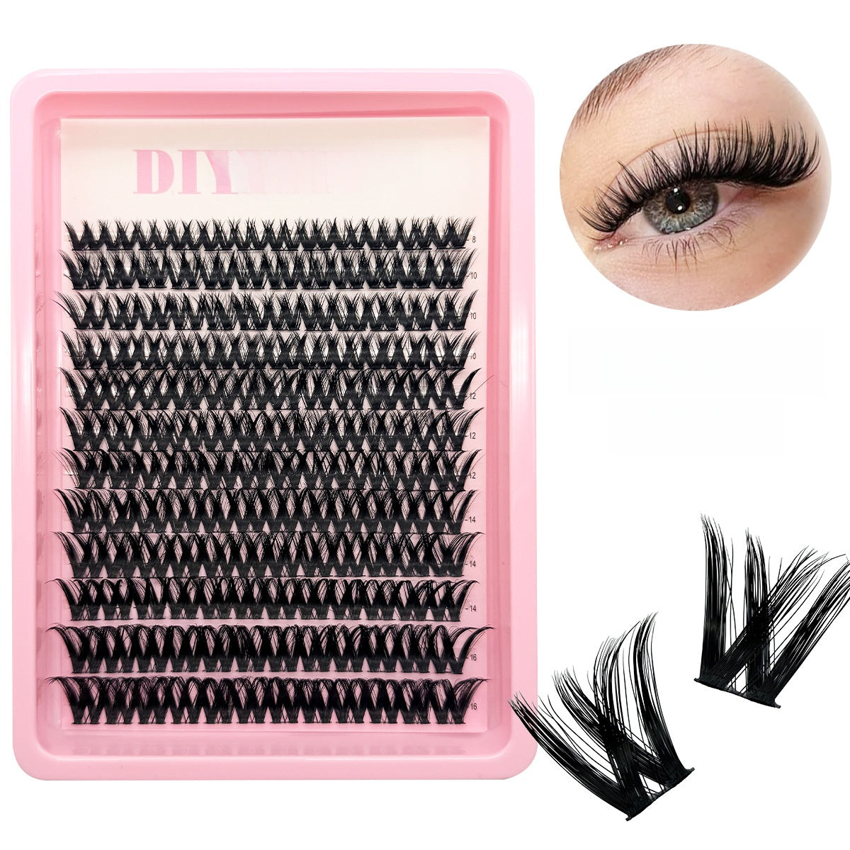Segmented False Eyelashes Transparent Stems