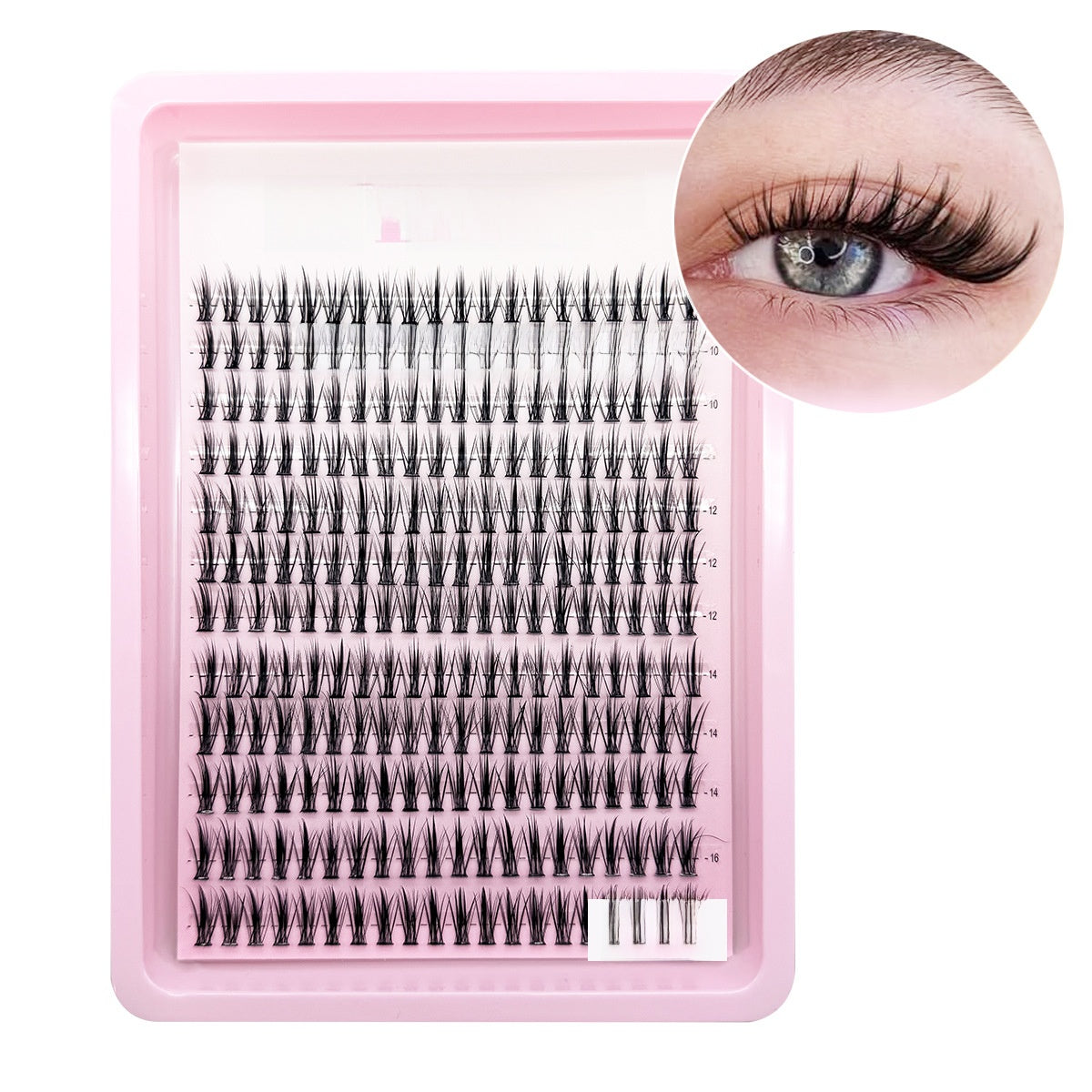 Segmented False Eyelashes Transparent Stems