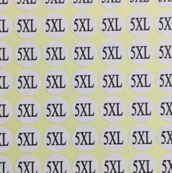Self-Adhesive Clothing Size Labels