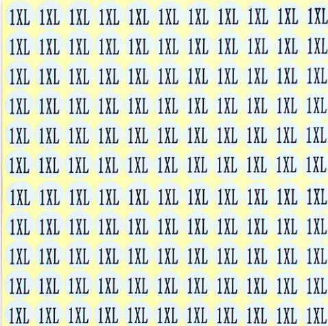 Self-Adhesive Clothing Size Labels