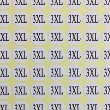 Self-Adhesive Clothing Size Labels