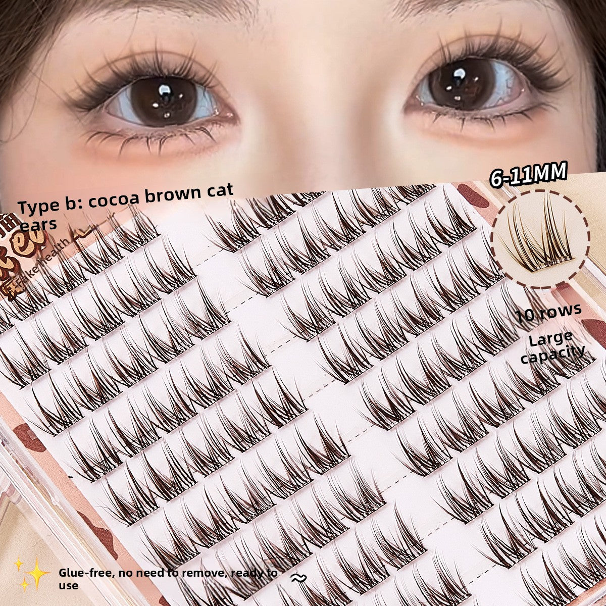 Self-Adhesive False Eyelashes Natural Look
