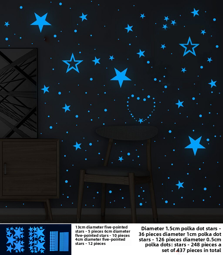 Self-Adhesive Glowing Star Ceiling Decals