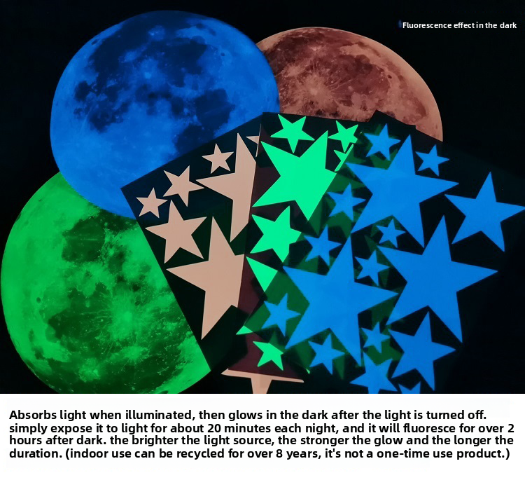 Self-Adhesive Glowing Star Ceiling Decals
