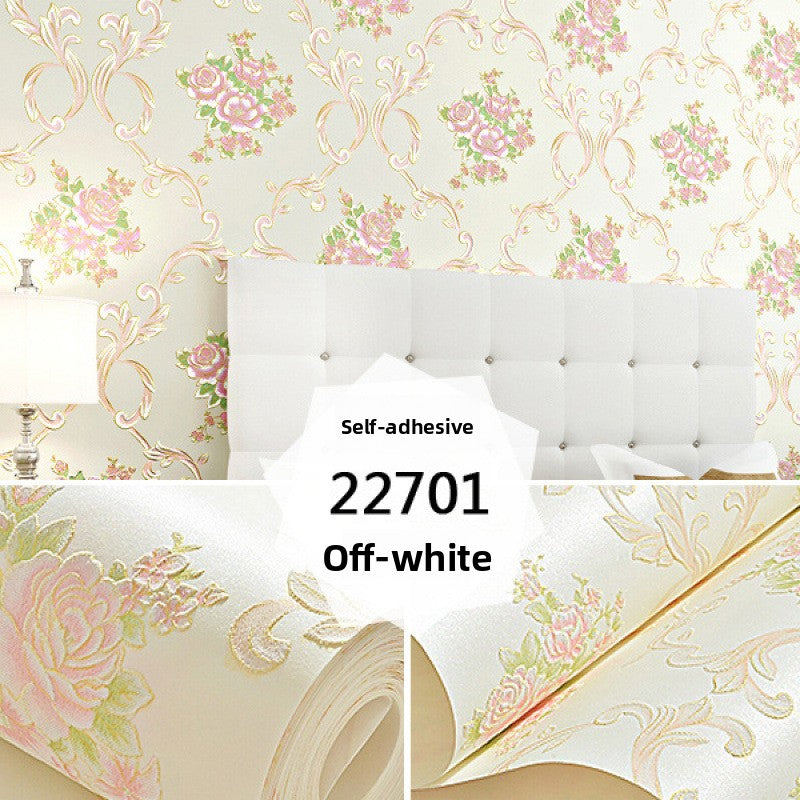 Self-adhesive non-woven wallpaper thickened wallpaper bedroom living room