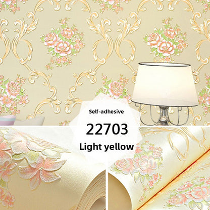 Self-adhesive non-woven wallpaper thickened wallpaper bedroom living room