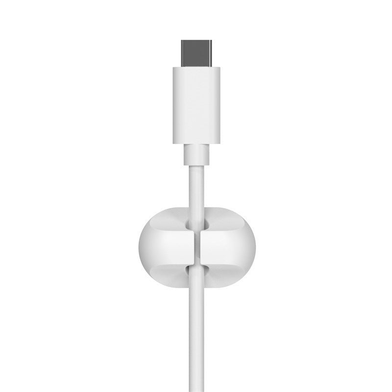 Self-adhesive silicone cable organizer for desktop wire management