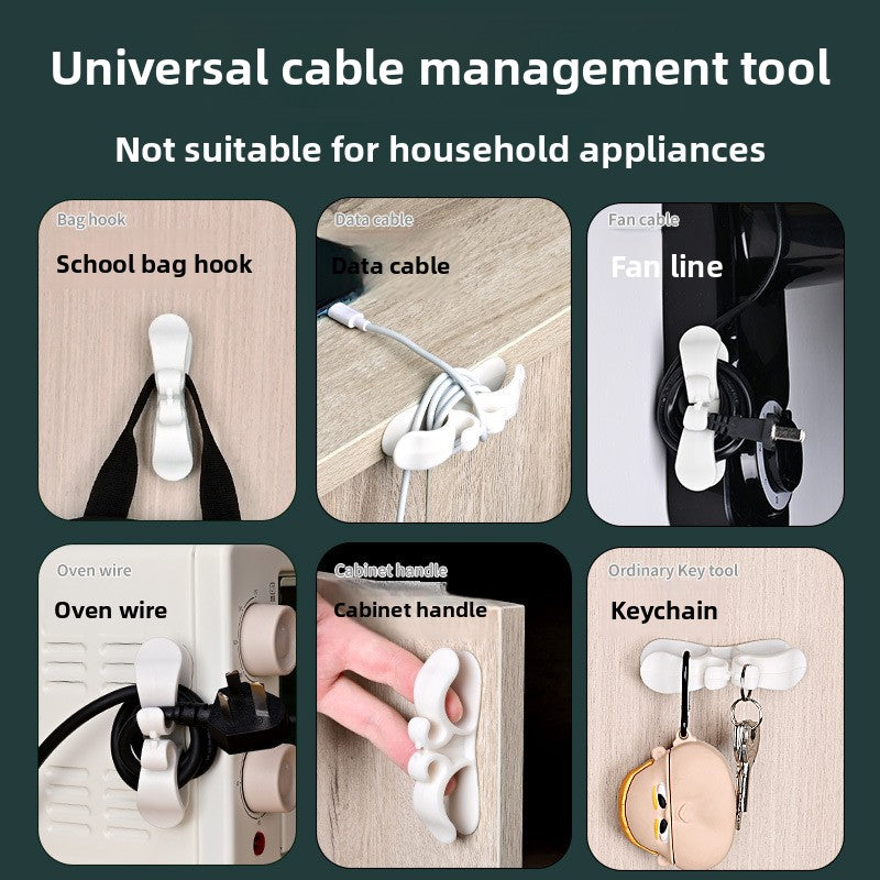 Self-Adhesive Silicone Cable Organizer