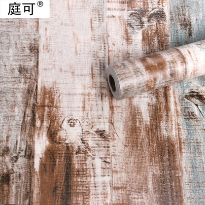 self-adhesive wood grain striped wallpaper