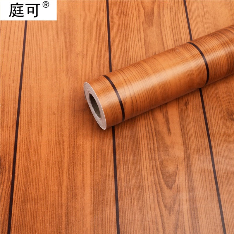 self-adhesive wood grain striped wallpaper