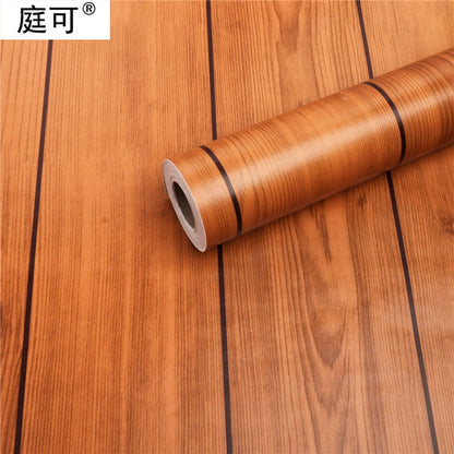 self-adhesive wood grain striped wallpaper