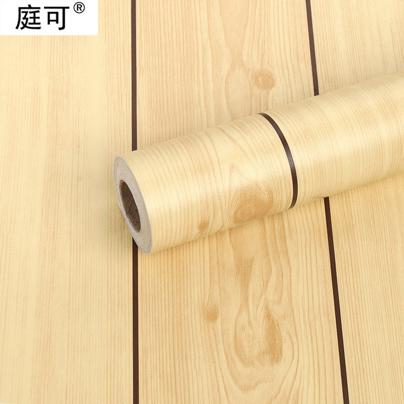 self-adhesive wood grain striped wallpaper