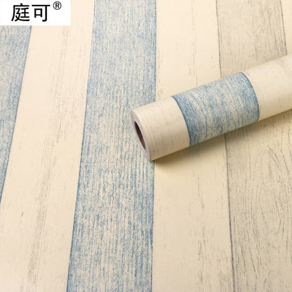 self-adhesive wood grain striped wallpaper