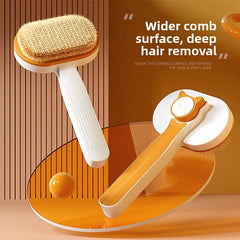 Oval Self-Cleaning Comb White Yellow