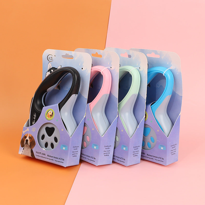 Self-expanding dog leash