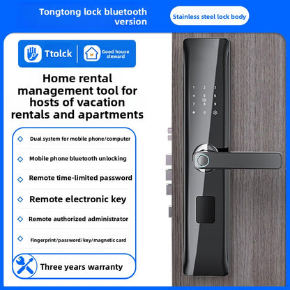 Semi-automatic fingerprint lock security door password lock
