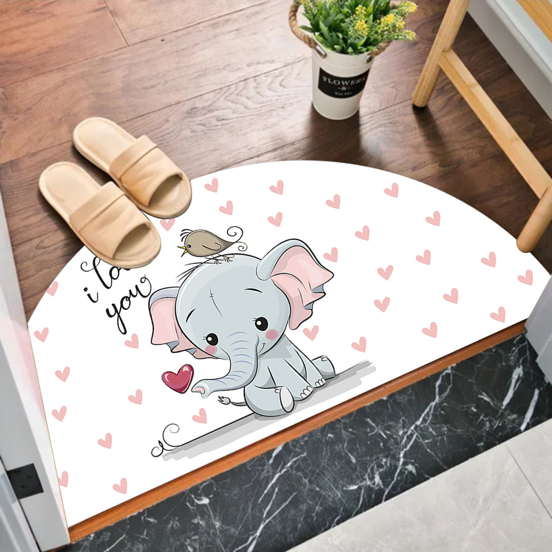 Semi-circular MATS at the entrance of the bedroom and bathroom