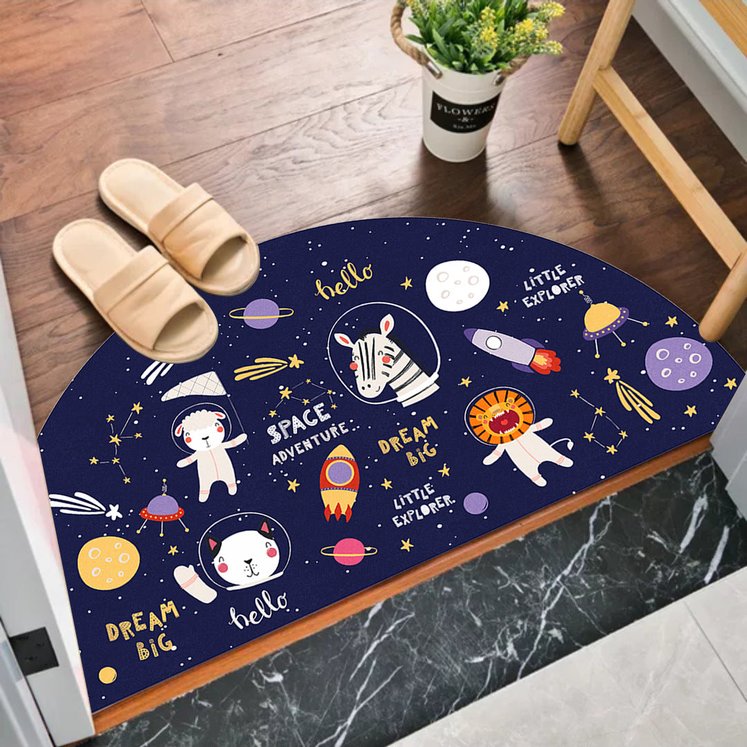 Semi-circular MATS at the entrance of the bedroom and bathroom