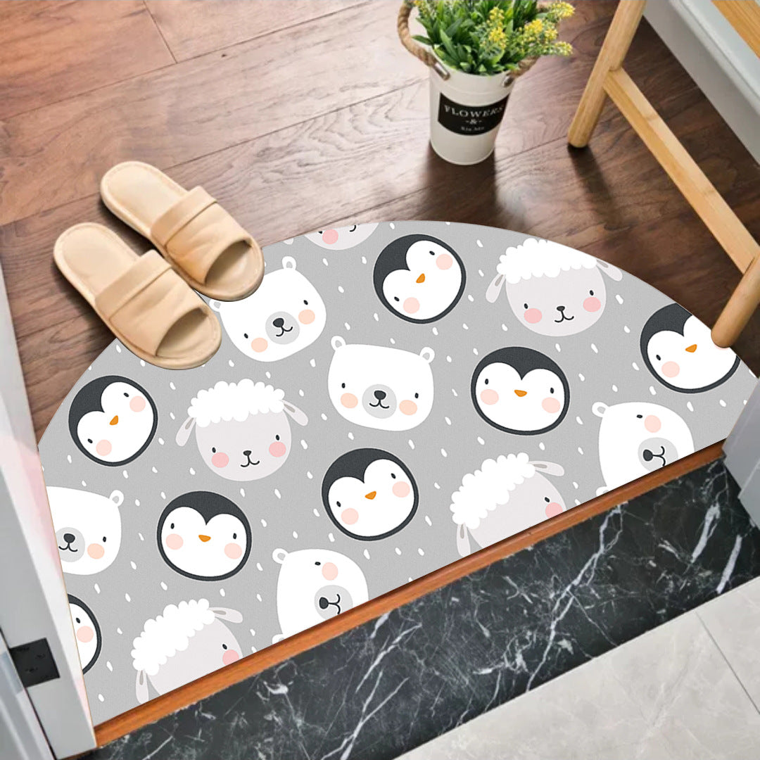 Semi-circular MATS at the entrance of the bedroom and bathroom