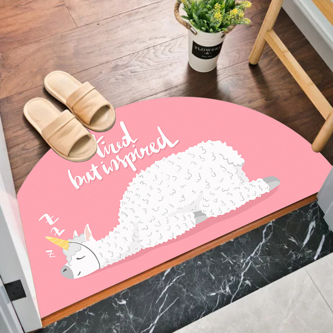 Semi-circular MATS at the entrance of the bedroom and bathroom
