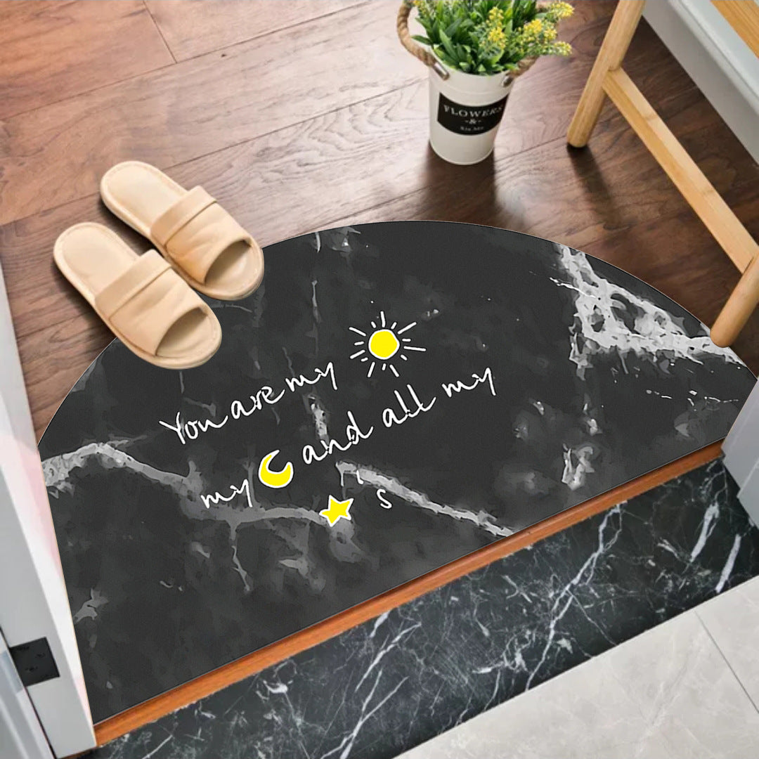 Semi-circular MATS at the entrance of the bedroom and bathroom