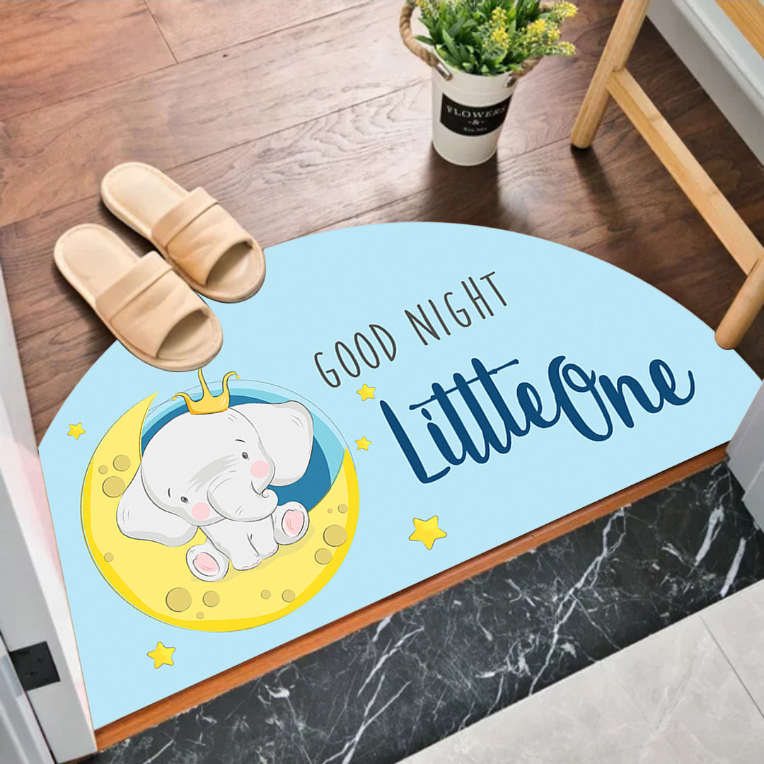 Semi-circular MATS at the entrance of the bedroom and bathroom