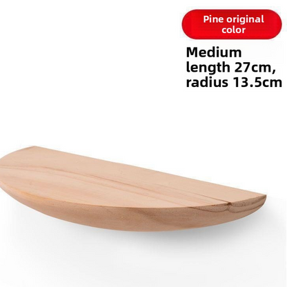 Semi Circular Wall Mounted Shelf Solid Wood Storage Rack