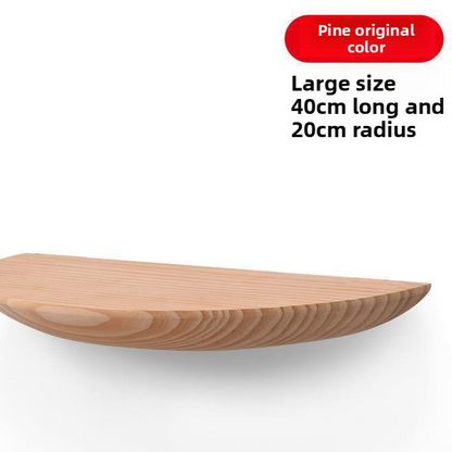 Semi Circular Wall Mounted Shelf Solid Wood Storage Rack