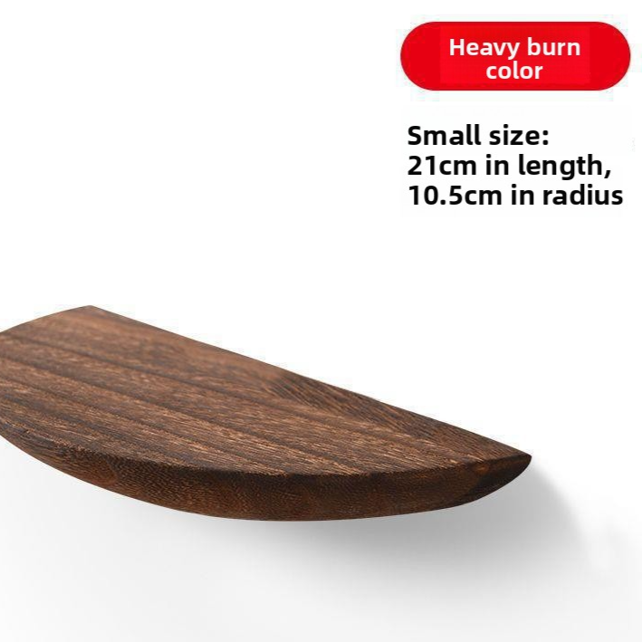 Semi Circular Wall Mounted Shelf Solid Wood Storage Rack
