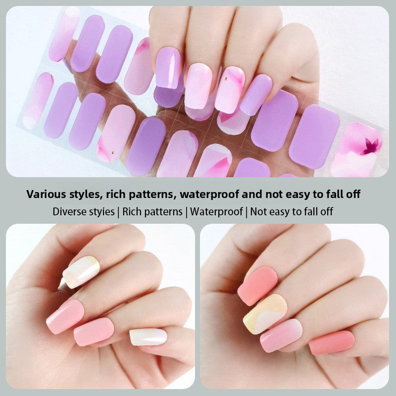 Semi-Cured UV Gel Nail Stickers with Assorted Designs