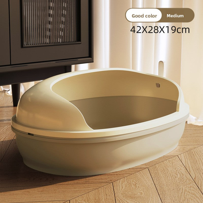 Semi-Enclosed Cat Litter Box for Multiple Cats