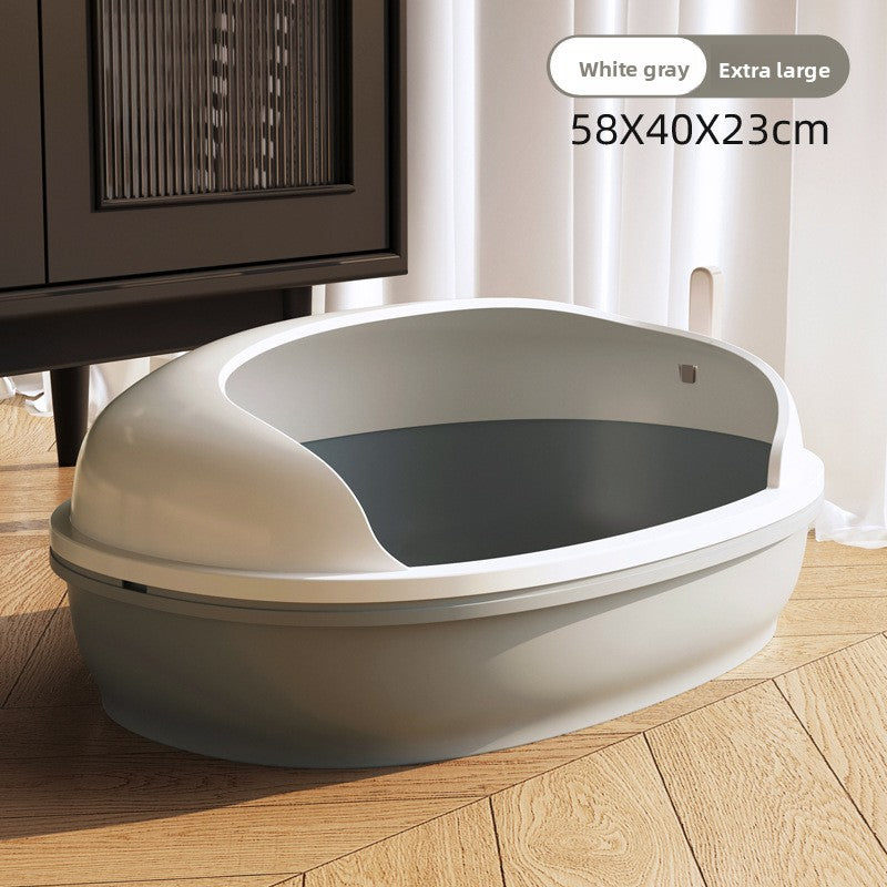 Semi-Enclosed Cat Litter Box for Multiple Cats