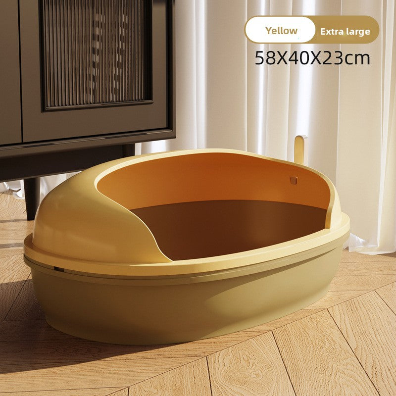 Semi-Enclosed Cat Litter Box for Multiple Cats