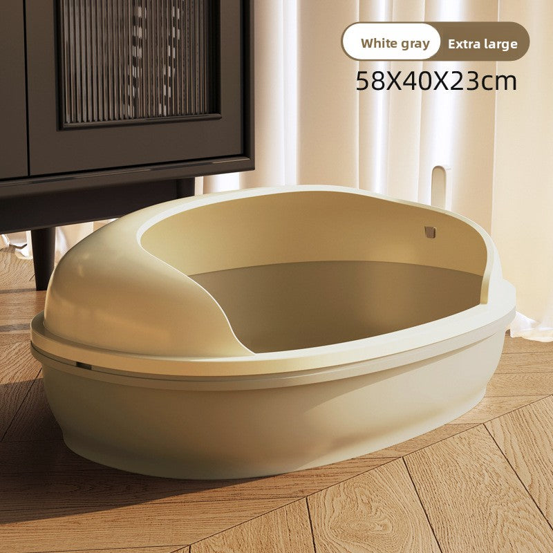 Semi-Enclosed Cat Litter Box for Multiple Cats