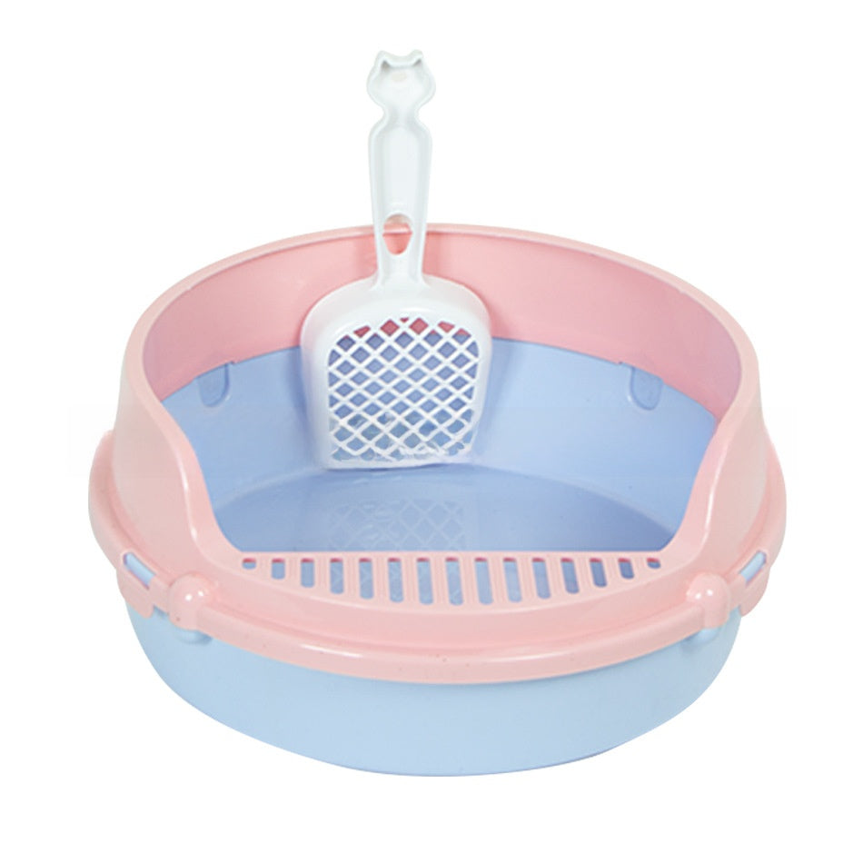 Semi-Enclosed Cat Litter Box with Shovel