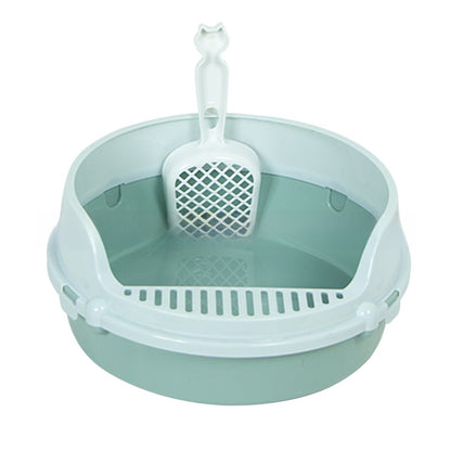 Semi-Enclosed Cat Litter Box with Shovel