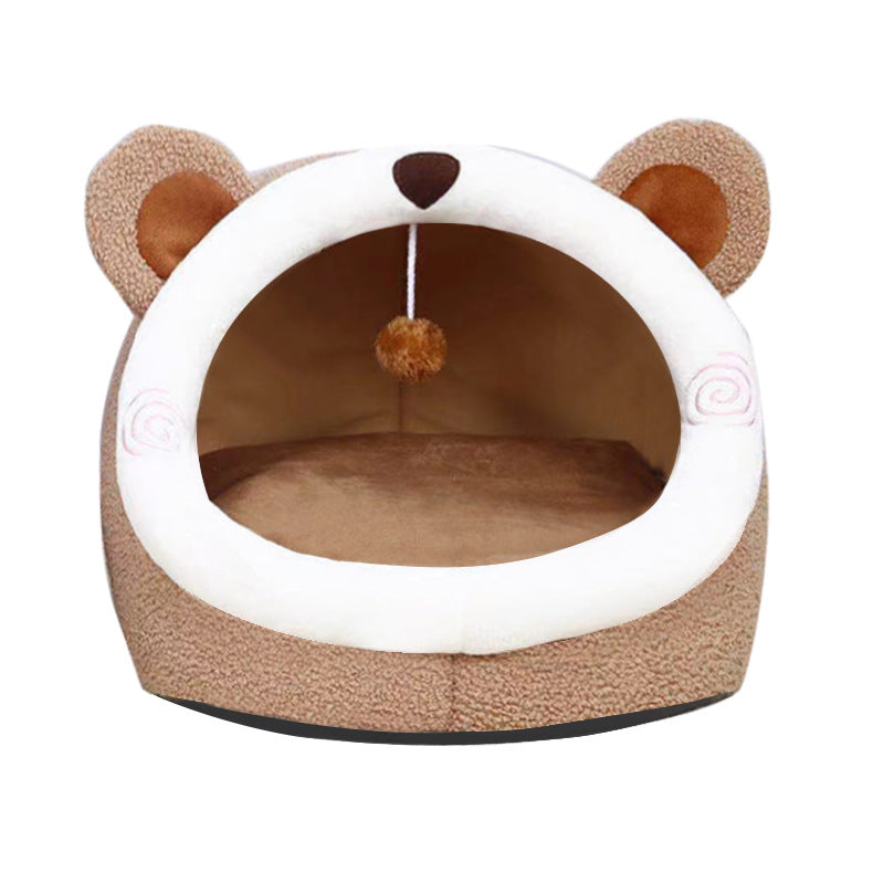 Semi-Enclosed Washable Pet Bed