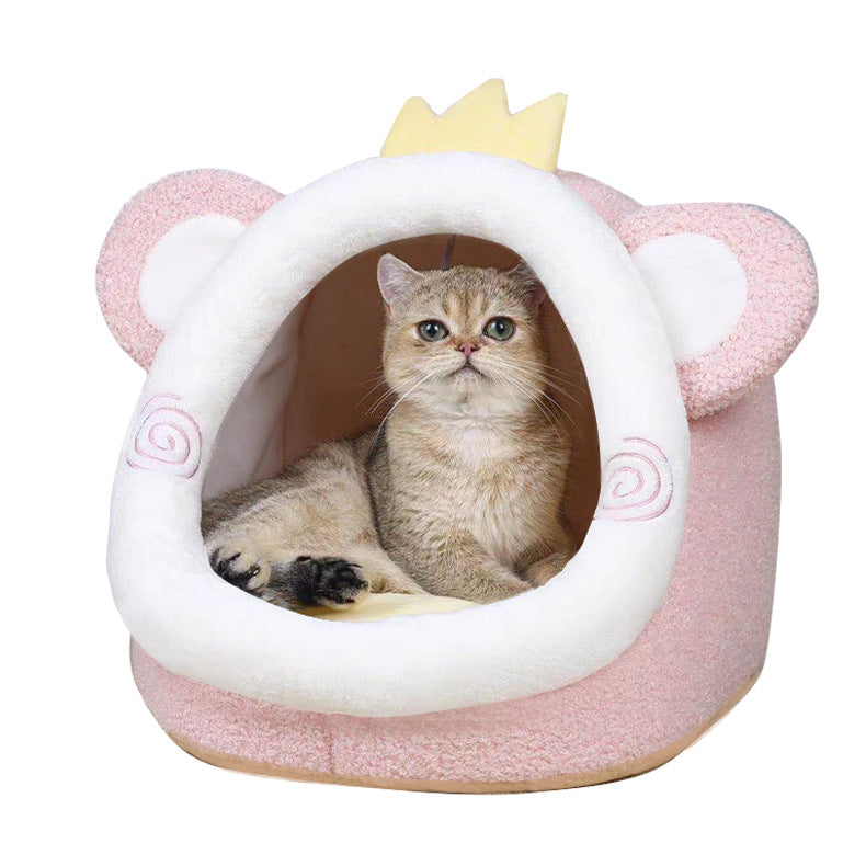 Semi-Enclosed Washable Pet Bed