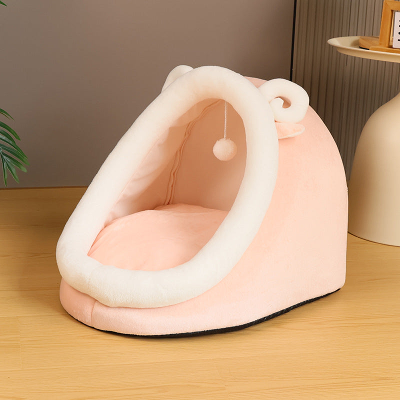 Semi-Enclosed Washable Pet Bed