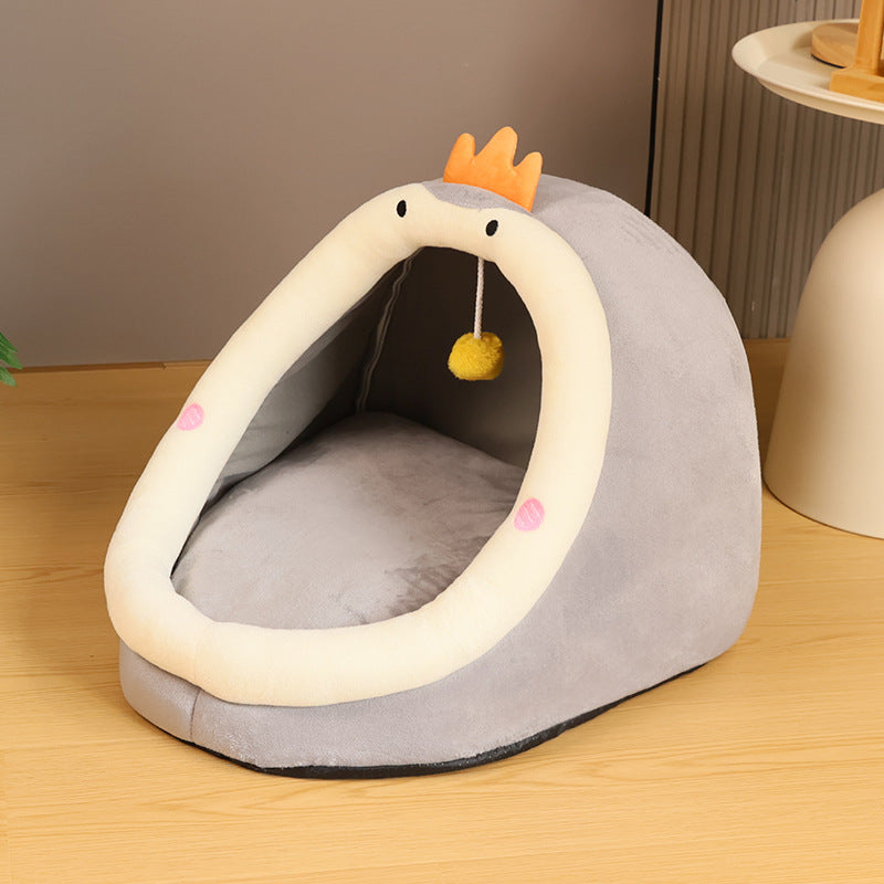 Semi-Enclosed Washable Pet Bed