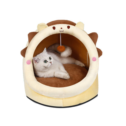 Semi-Enclosed Washable Pet Bed