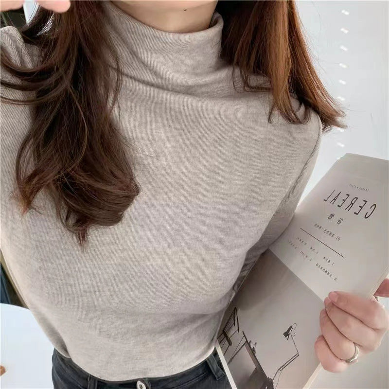 Semi-high Neck Long Sleeve Shirt